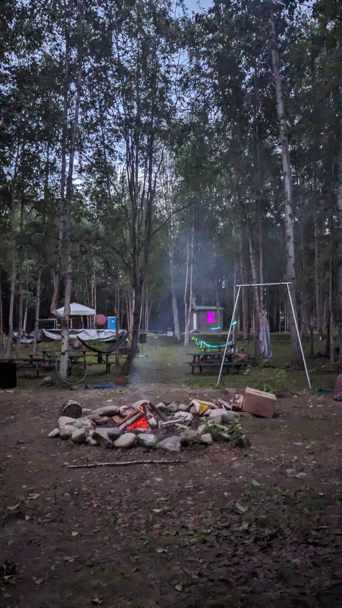 Evening campfire gathering
